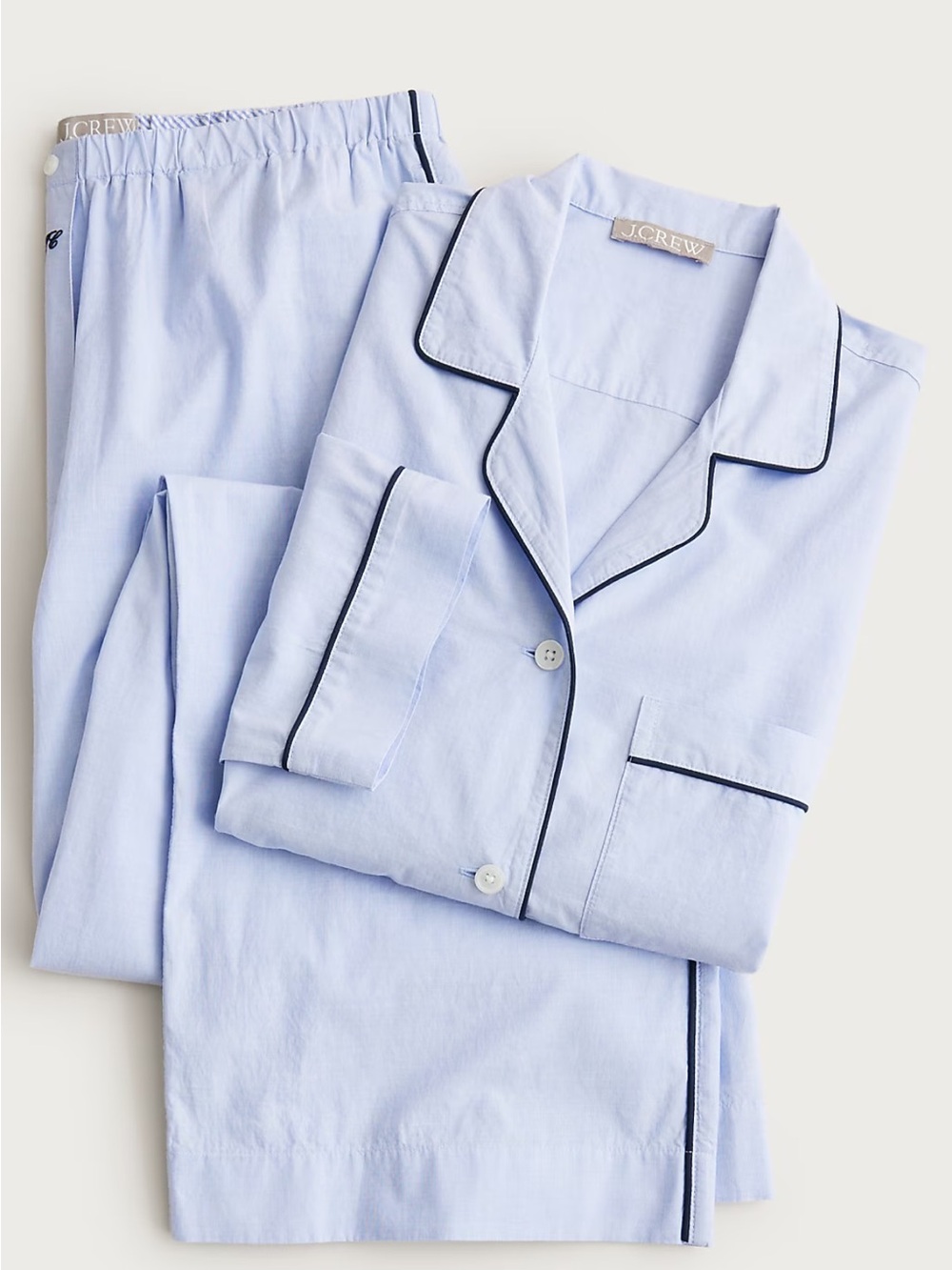 J. Crew Classic pajama pant set in end-on-end cotton Cool Lilac size XXL - Picture 4 of 10